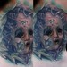 Tattoos - Cracked doll head with roses neck tattoo - 46303